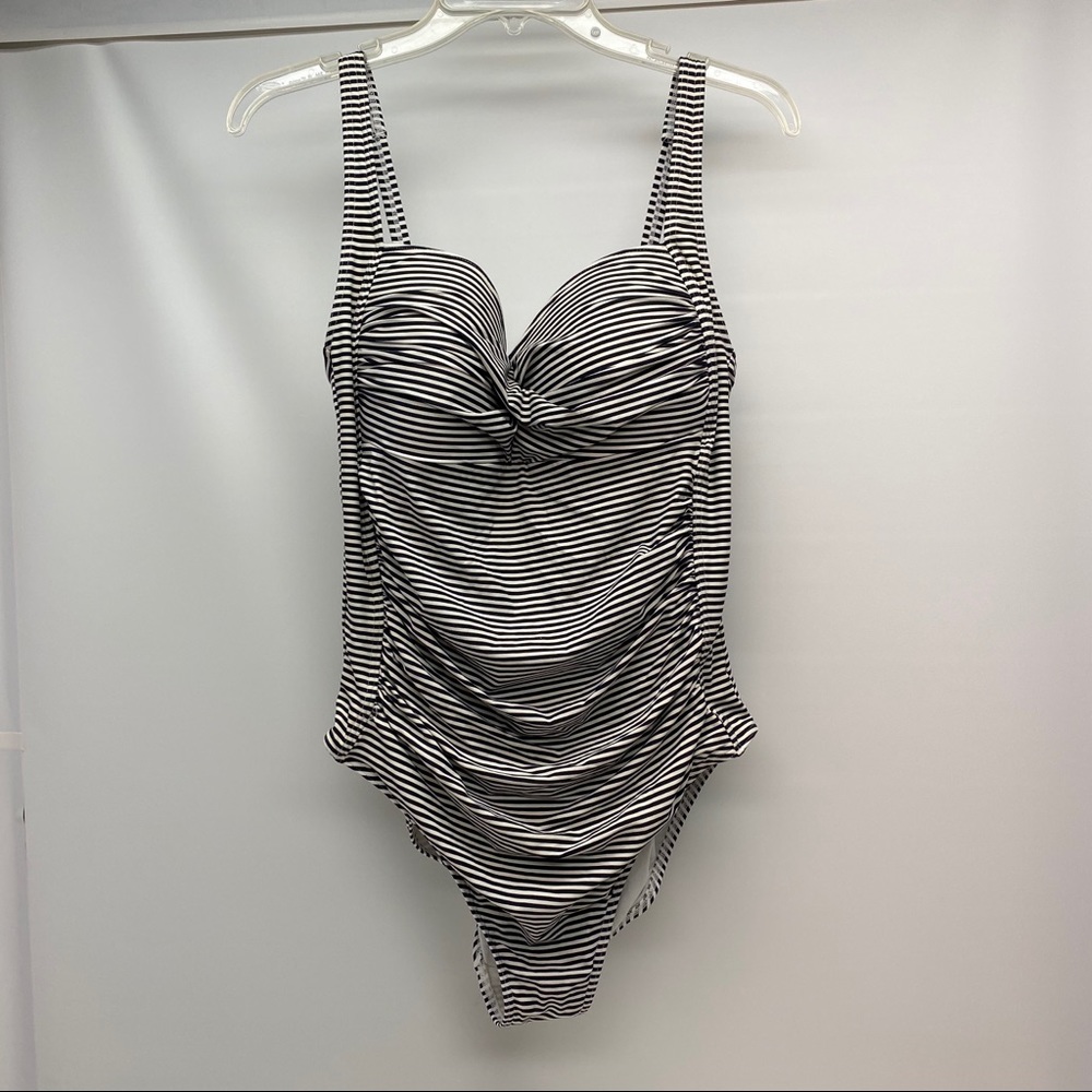 Bond Eye Swimsuit Women's 16 White Black Striped